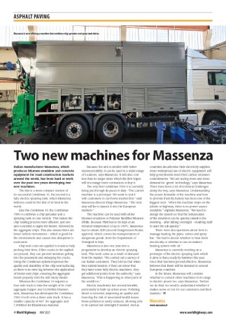 Two new machines for Massenza